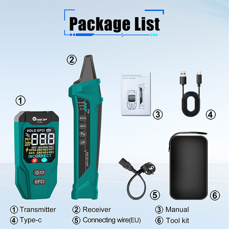 Circuit Breaker Finder - TOOLTOP ET32 Digital Circuit Breaker Finder