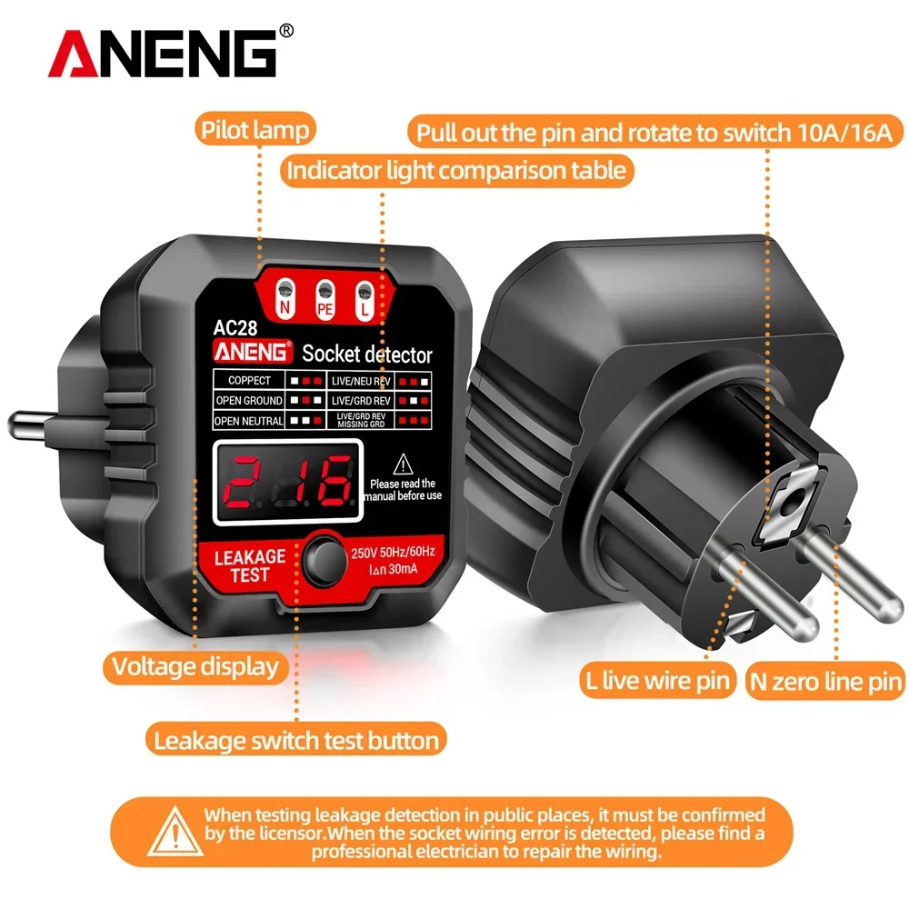 ANENG AC27/AC28 Digital Socket - Circuit Breaker Finder recension och pris