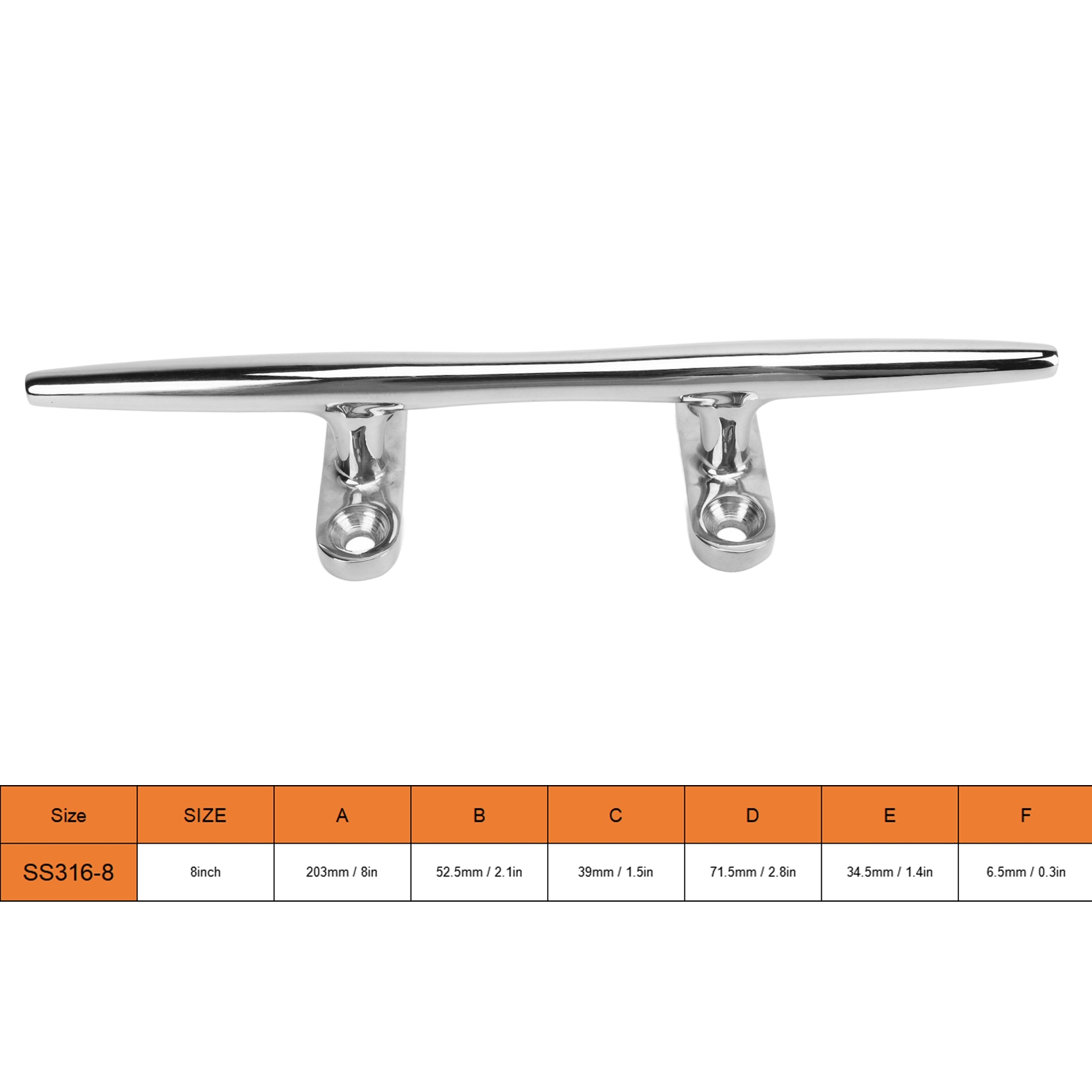 Boat Cleat Open Base Heavy Dut - Deck Screw Stainless recension och pris