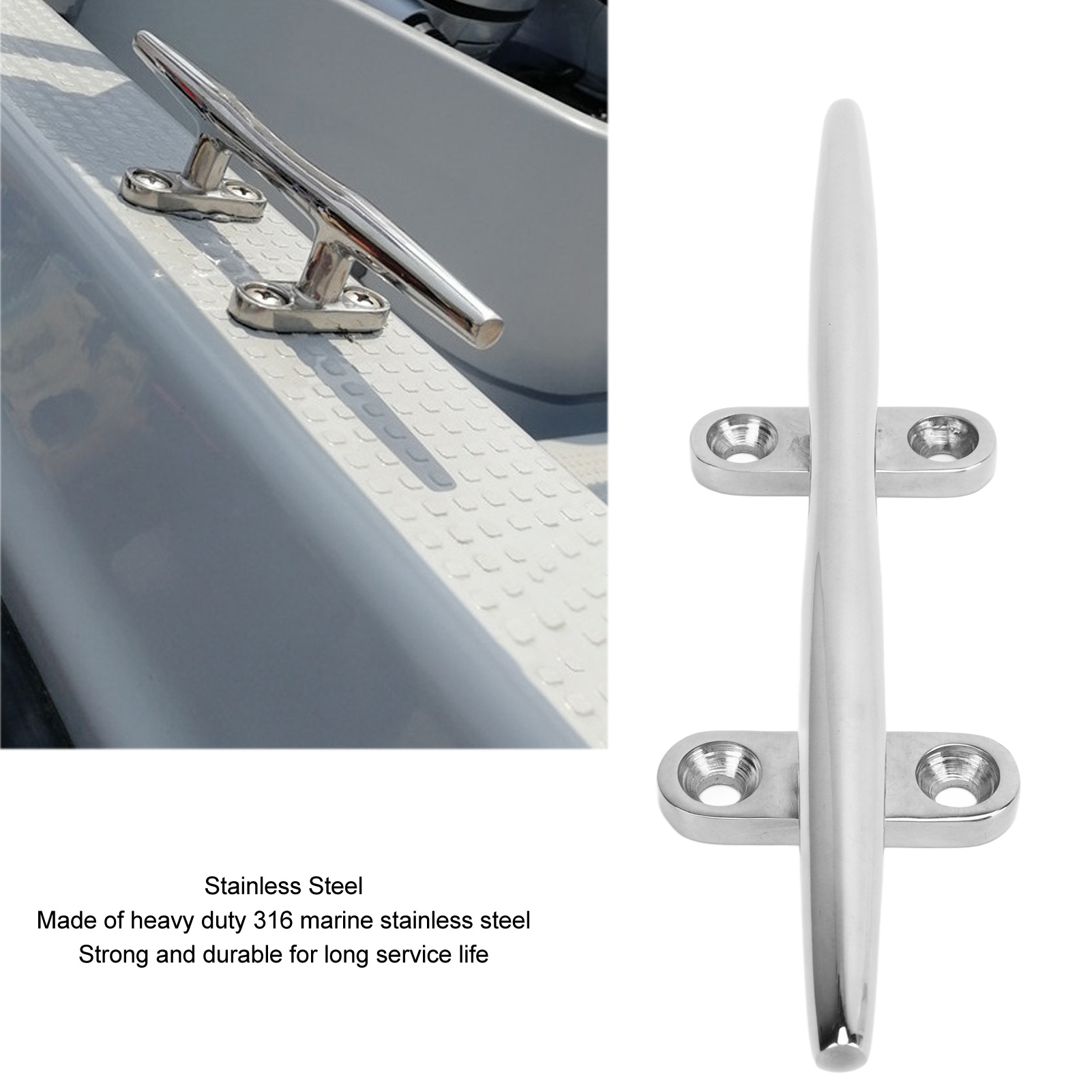 Boat Cleat Open Base Heavy Dut - Deck Screw Stainless recension och pris